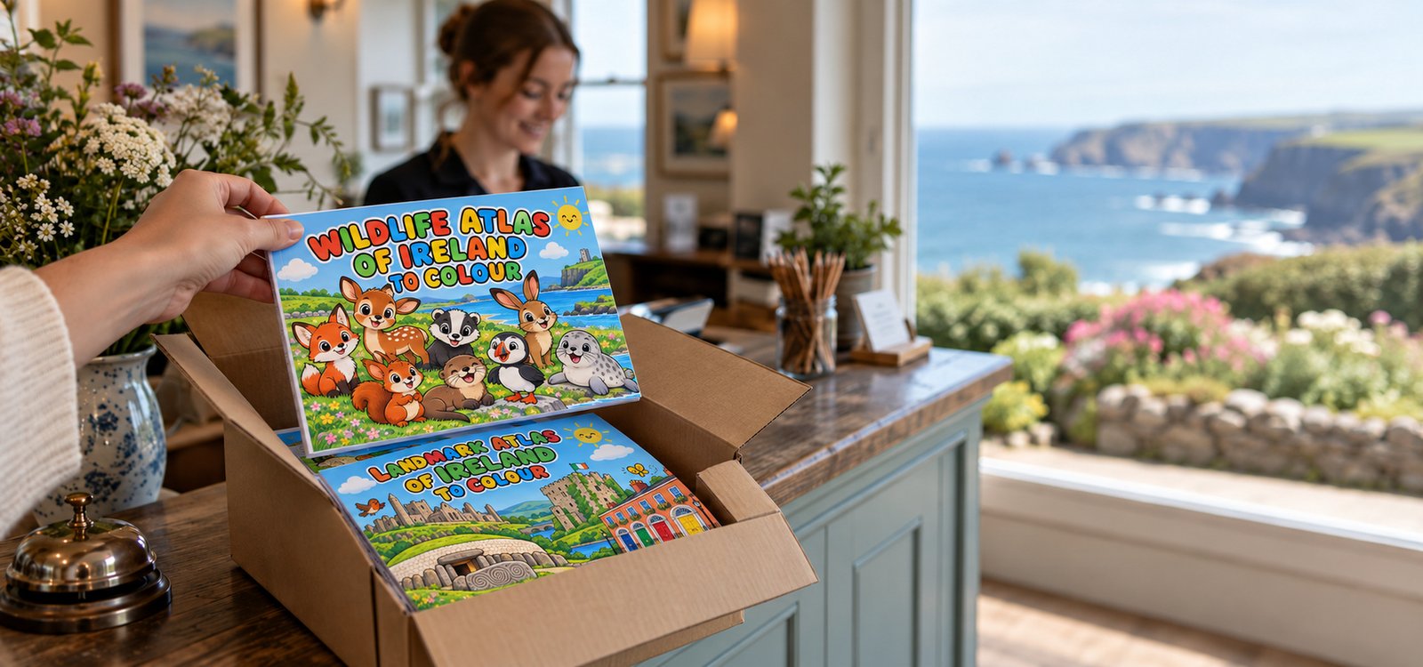 A box of copies just delivered at reception