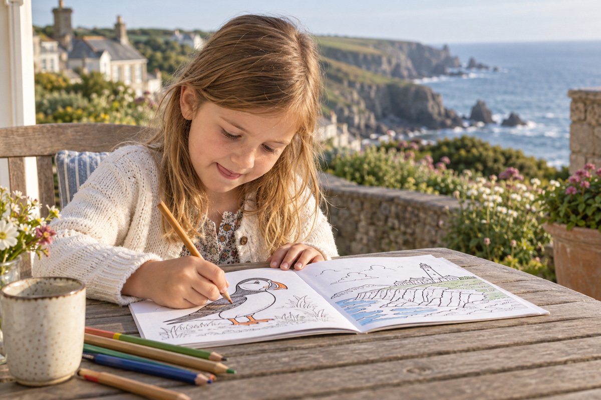 A child colouring