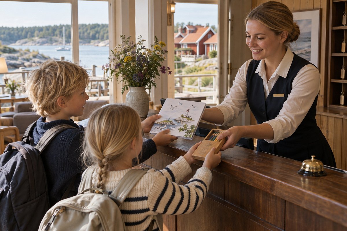 Atlasen i händerna på en familj